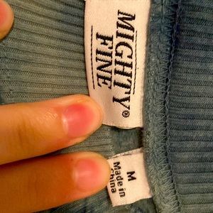 A nasa cropped top , sage green and dark green spots ,six medium in women